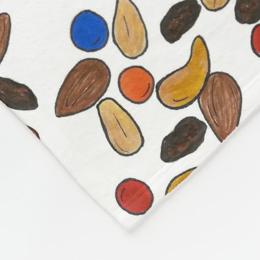 キャンプトレイルミックスナッツスナックキャンピングハイキングアウトドア フリースブランケット (角)