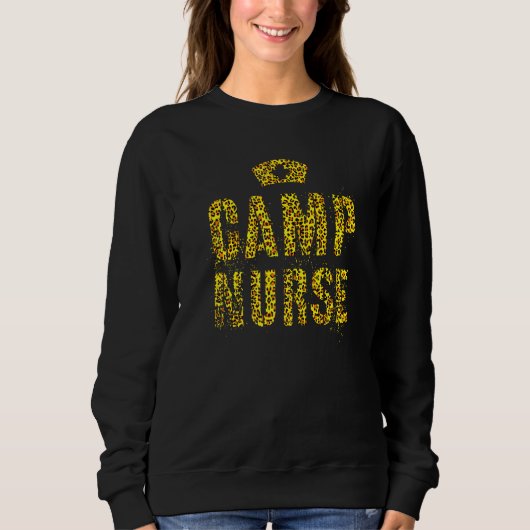 キャンプナースレオパード印刷Nursing Student Camping M スウェットシャツ (正面)