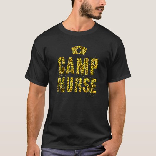 キャンプナースレオパード印刷Nursing Student Camping M Tシャツ (正面)