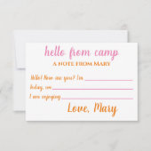 キャンプノテパーソナライズされたカーズフォーガールズ サンキューカード (正面)