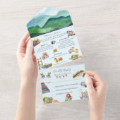 キャンプバチェロレッテの旅程の週末 オールインワン招待状 (貼ってはがせる)