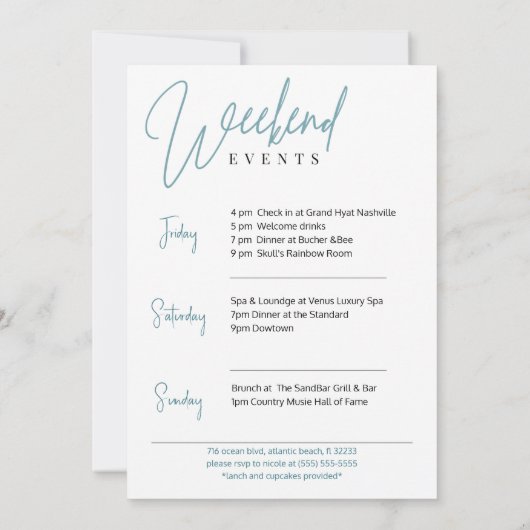 キャンプバチェロレッテウィークエンド招待状 招待状 (裏面)