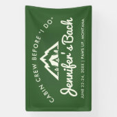 キャンプバチェロレッテウェルカムサイングリーンミニマリスト 横断幕 (縦)