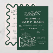 キャンプバチェロレッテガールズトリップグランピンバッハ 招待状 (正面/裏面)