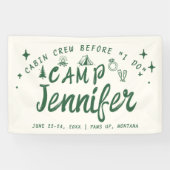 キャンプバチェロレッテキャビンCrew I doグリーンハンドドロッド 横断幕 (横)