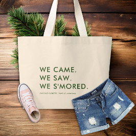 キャンプバチェロレッテキャンピングおもしろいブリデスメイドギフト ラージトートバッグ