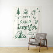 キャンプバチェロレッテキャンピングウェルカムグリーンハンドドロッド タペストリー (インサイチュ)