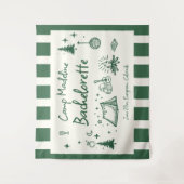 キャンプバチェロレッテキャンピングハンドドロッドグリーンウェルカム タペストリー (正面)