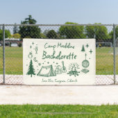 キャンプバチェロレッテキャンピングハンドドロー書ドズグリーン 横断幕 (インサイチュ)