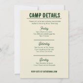 キャンプバチェロレッテグリーンペナント招待状 招待状 (裏面)
