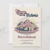 キャンプバチェロレッテピンクマウンテンガールズウィークエンド 招待状 (正面)