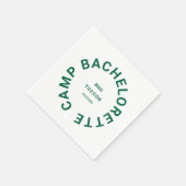 キャンプバチェロレッテフォレストグリーンパーソナライズされた スタンダードカクテルナプキン (角)