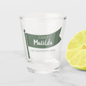 キャンプバチェロレッテマウンテングリーンフラッグキャンピング ショットグラス (正面)