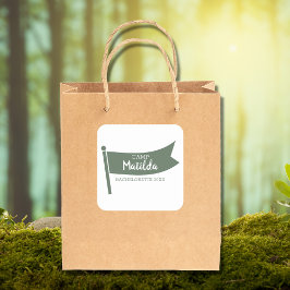 キャンプバチェロレッテマウンテングリーンフラッグキャンピング スクエアシール