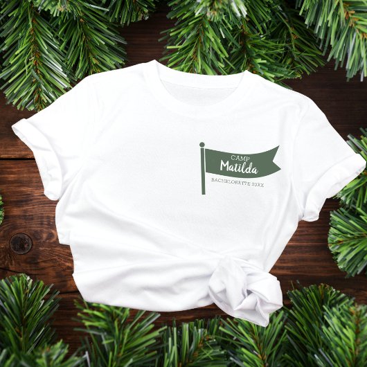 キャンプバチェロレッテマウンテングリーンフラッグキャンピング Tシャツ