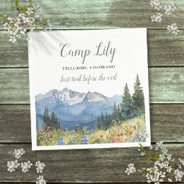 キャンプバチェロレッテマウンテンハイキング週末パーティー スタンダードカクテルナプキン