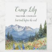 キャンプバチェロレッテマウンテンハイキング週末パーティー ワインラベル (シングルラベル)