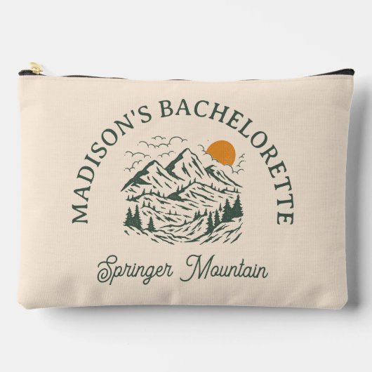 キャンプバチェロレッテレトロマウンテン名前をカスタムする アクセサリーポーチ (正面)