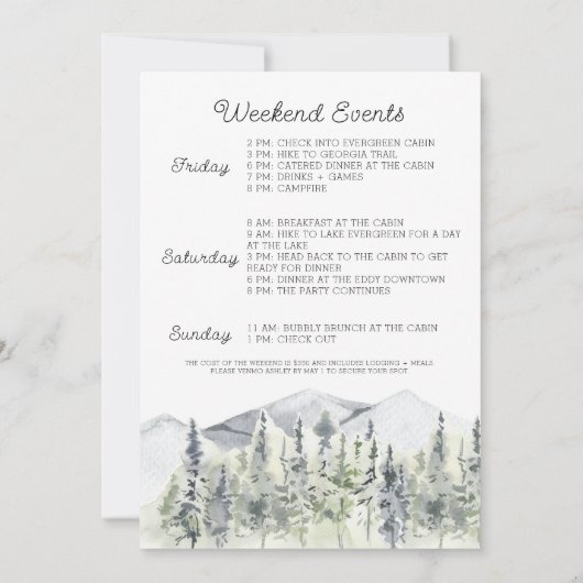 キャンプバチェロレッテ招待状 招待状 (裏面)