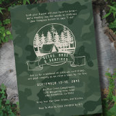 キャンプバチュラーパーティカモフラージアウトドアテーマ 招待状