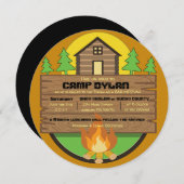 キャンプバルミツワーバー（ユダヤ教の）バル・ミツバーラウンド招待状 招待状 (正面/裏面)