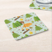 キャンプパターン スクエアペーパーコースター (アングル)