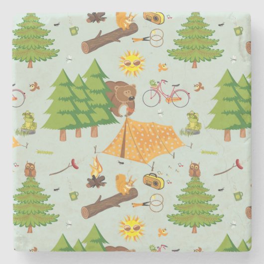 キャンプパターン ストーンコースター (正面)