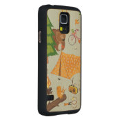 キャンプパターン CarvedメープルGalaxy S5スリムケース (右)