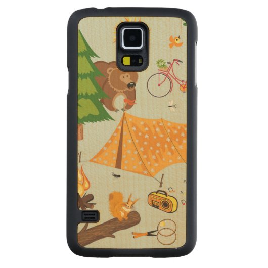 キャンプパターン CarvedメープルGalaxy S5スリムケース (裏面)