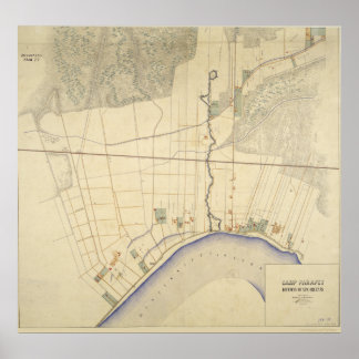 キャンプパラペットルイジアナの地図1863-64 ポスター