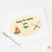 キャンプパーティーサンキューステッカー 楕円形シール (封筒)