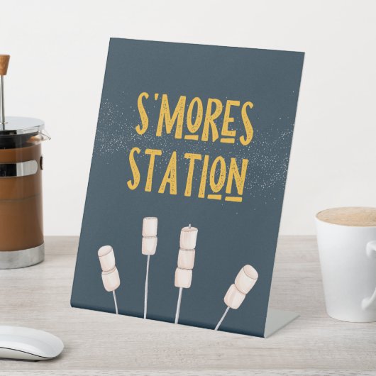 キャンプパーティー標識 | S'mores Station 台座サイン (インサイチュ)