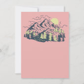 キャンプピンクマウンテンバースデーパーティースリープバー 招待状 (裏面)