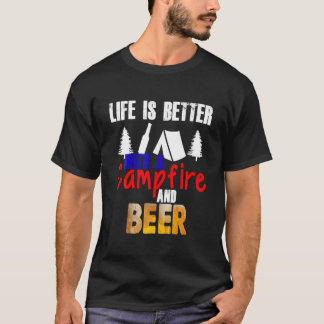 キャンプファイアおもしろいービール博士とキャンピングライフが良い。 Tシャツ