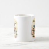 キャンプファイアかわいこちゃんヴィンテージキャンプ コーヒーマグカップ (中央)