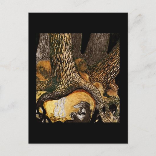 キャンプファイアでトロール ポストカード (正面)