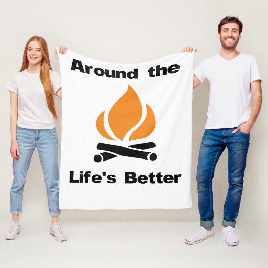 キャンプファイアのまわりにのライフ フリースブランケット (インサイチュ)