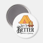 キャンプファイアのまわりにの方が人生だ マグネット (正面/裏面)