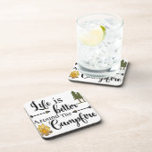 キャンプファイアのまわりにの方が人生の方が良い コースター (右側)