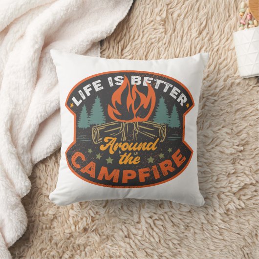 キャンプファイアのまわりには人生の方が良い クッション (ブランケット)