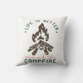 キャンプファイアのまわりには人生の方が良い クッション (裏面)