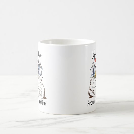 キャンプファイアのまわりには人生の方が良い コーヒーマグカップ (中央)