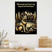 キャンプファイアのゴールデンドイツの羊飼い ポスター (キッチン)