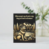 キャンプファイアのゴールデンドイツの羊飼い ポストカード (スタンド正面)