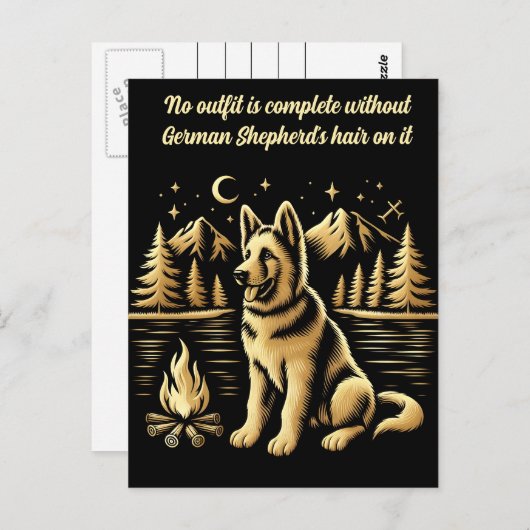 キャンプファイアのゴールデンドッグ ポストカード (正面/裏面)