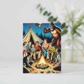 キャンプファイアの物語 | おもしろいレトロ空白の ポストカード (スタンド正面)