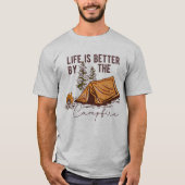 キャンプファイアのTシャツでユニセックスは人生が良い Tシャツ (正面)
