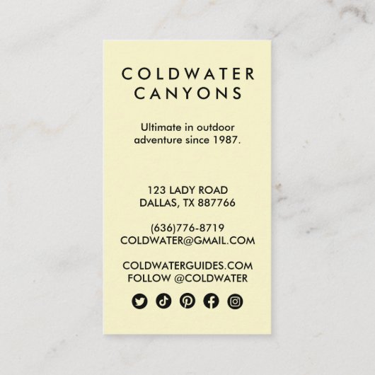 キャンプファイアアウトドアシーキャンプハイクアドベンチャースカウトガイド 名刺 (裏面)