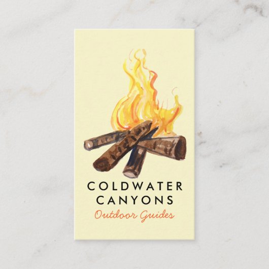 キャンプファイアアウトドアシーキャンプハイクアドベンチャースカウトガイド 名刺 (正面)