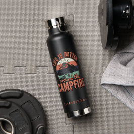 キャンプファイアカスタムキャンピングはのまわりに人生が良い ウォーターボトル